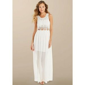 White Crochet Maxi Dress